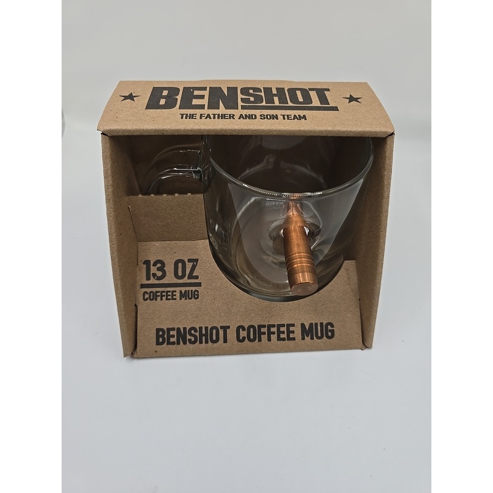 Benshot Glass Coffee Mug 13 Oz Bullet New In Box  Made In USA